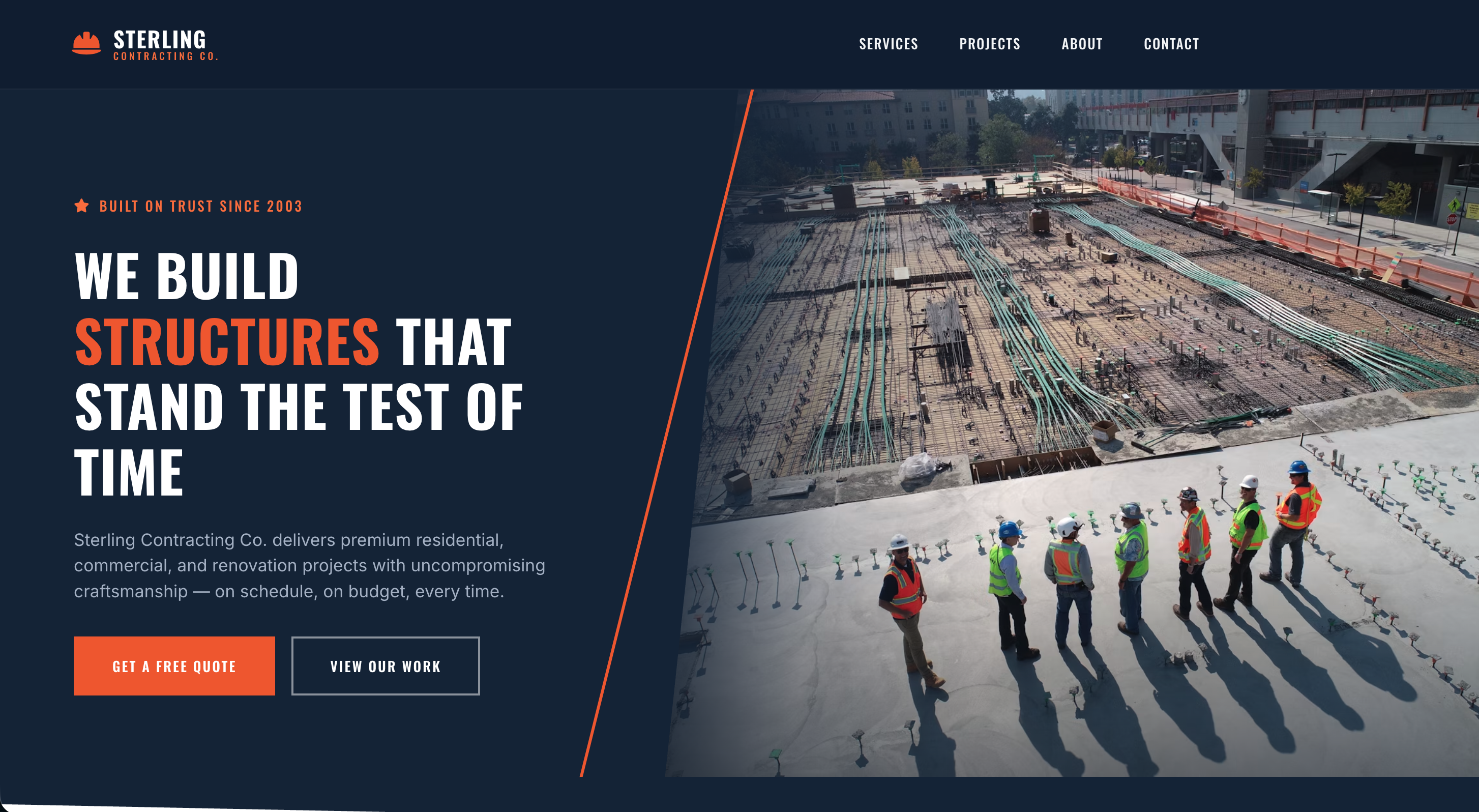Sterling Contracting Co. desktop view