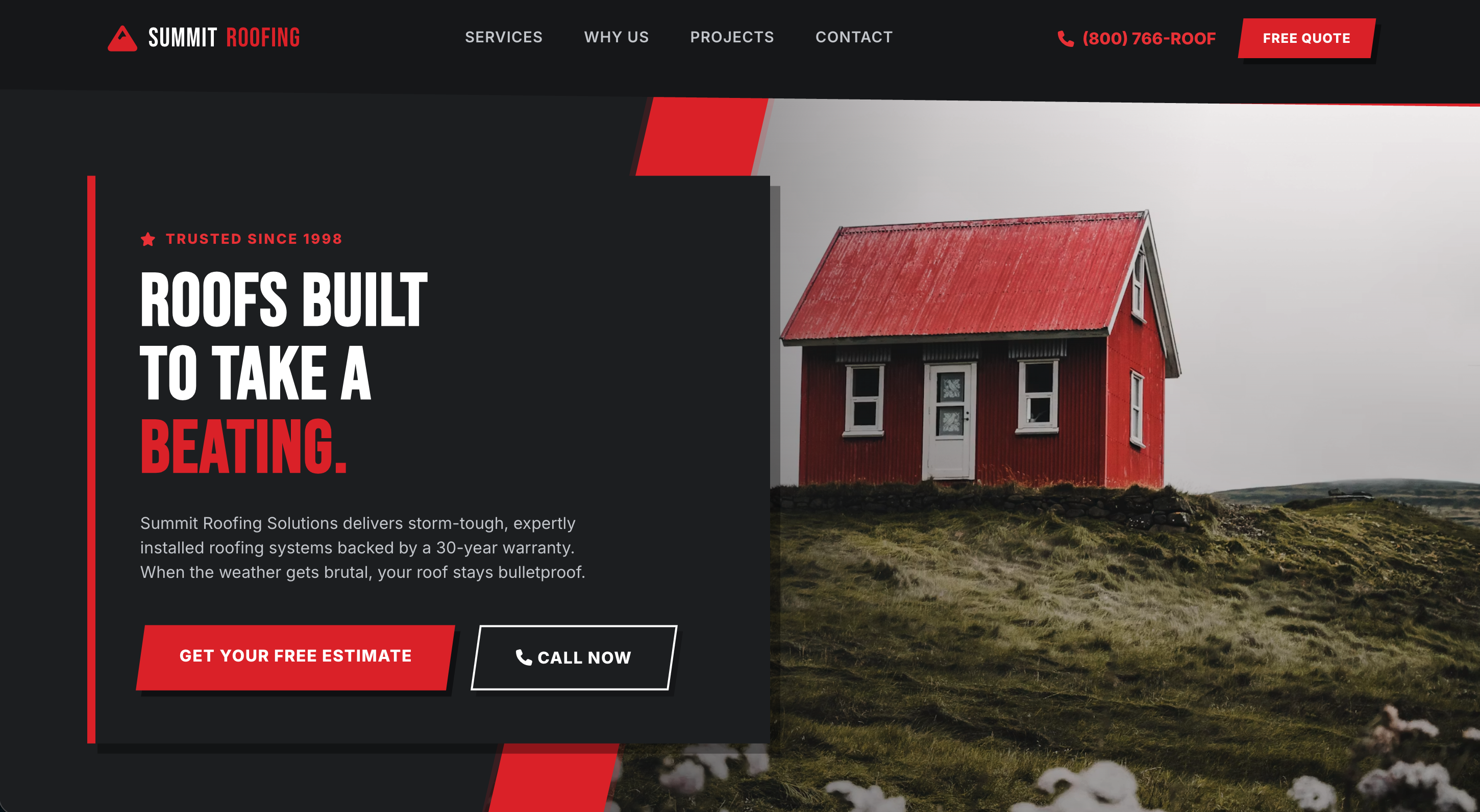 Summit Roofing Solutions desktop view